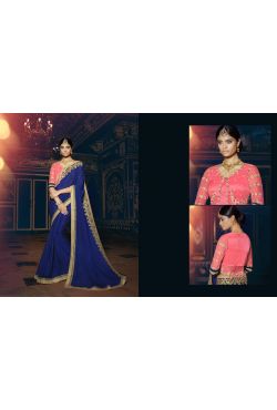 Sari indien prune et vert brodé de pierres et strass Sari indien prune et vert brodé de pierres et strass