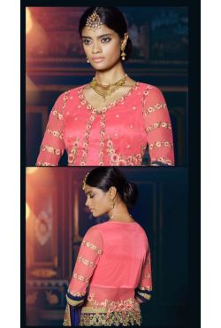 Sari indien prune et vert brodé de pierres et strass Sari indien prune et vert brodé de pierres et strass