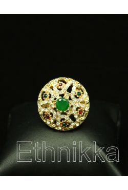 Bague Ottomane plaqué or pierres blanches Bague Ottomane plaqué or pierres blanches