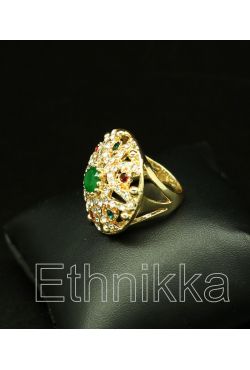 Bague Ottomane plaqué or pierres blanches Bague Ottomane plaqué or pierres blanches