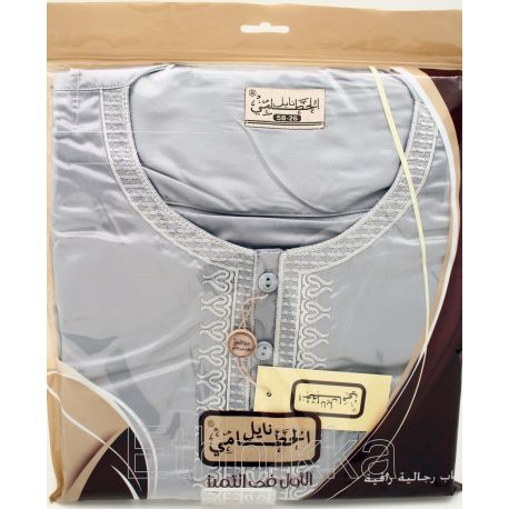 Djellaba grise manches longues