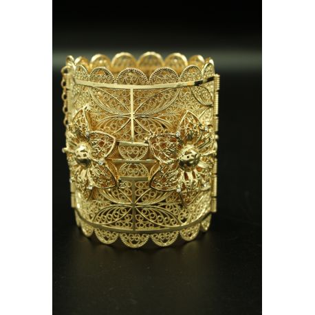 Bijou oriental bracelet en plaqué or sertis de pierres 