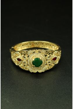 Bracelet harim sultan de Turquie plaqué or et pierres de couleurs