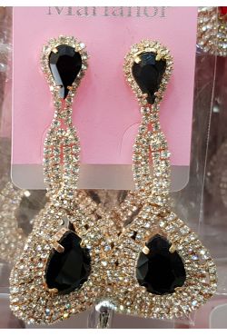 Boucles d'oreilles pendantes plaqué or pierre verte Boucles d'oreilles pendantes plaqué or pierre verte