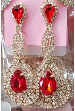 Boucles d'oreilles pendantes plaqué or pierre verte Boucles d'oreilles pendantes plaqué or pierre verte