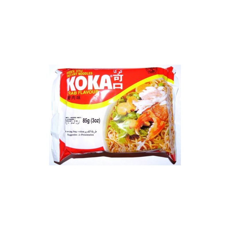Nouilles instantanées à saveur de crabe Koka - 85 g - Lot de 8