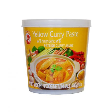 Boîte de pâte de curry jaune marque Coq 400g.