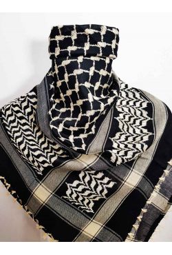 Keffieh noir et beige foulard