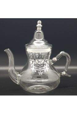 Théière en Verre Marocaine argentée