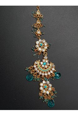 Tikka bijoux indiens vertes turquoises