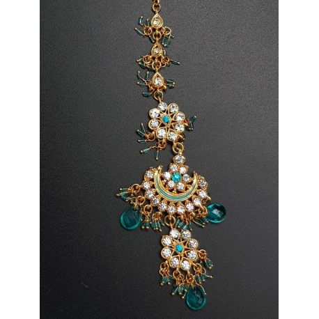 Tikka bijoux indiens vertes turquoises