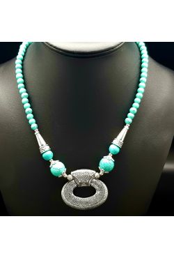 Collier imitation pierre de Turquoise