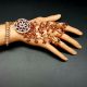 Bracelet indien de bagues doré kundan parure de main 