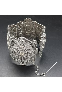 Bracelet oriental en argent plaqué filigrane 