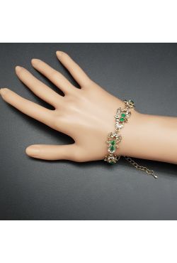 Bracelet fantaisie strass verts