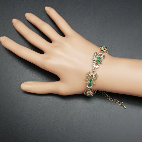 Bracelet fantaisie strass verts