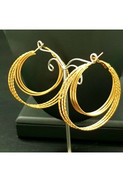 Boucle d'oreille femme créoles orientales en plaqué or