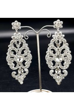 Boucles d'oreilles pendantes motifs et pierres