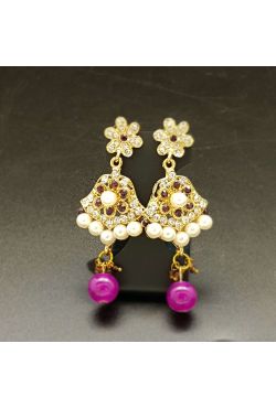 Boucles d'oreilles pierres couleur violet