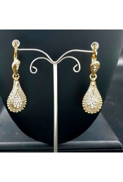 Boucles d'oreilles pendantes goutes en plaqué or