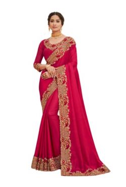 Sari robe indienne mariage brodé rouge Sari robe indienne mariage brodé rouge