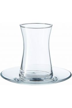 Verres à thé design 4 verres et 4 coupelles