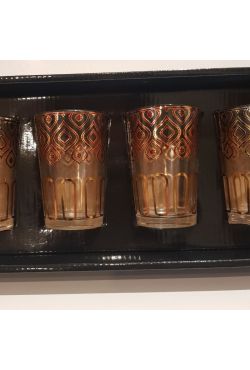 Verres à thé dorés lot de 6