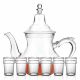 Set Théière Marocaine en verre transparents et verre à thé 