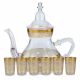 Set Théière Marocaine en verre transparents et verre à thé