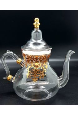 Théière en Verre Marocaine dorée