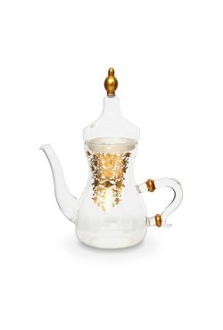 Théière en Verre Marocaine dorée