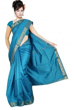 Sari indien traditionnel en soie satin pas cher