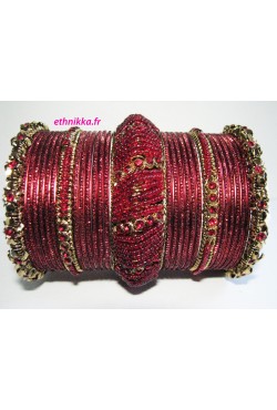 Bracelets indien rouge bijoux mariage traditionnel 