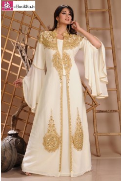 Robe de Dubaï blanc ivoire