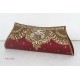 Sac de soirée soie marron brodé de perles et swarovski