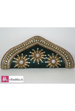 Sac de soirée en soie brute brodé de perles et swarovski