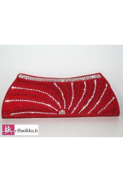 Pochette sac de soirée brodé de perles et swarovski 