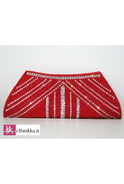 Pochette sac de soirée brodé de perles et swarovski Pochette sac de soirée brodé de perles et swarovski