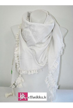 Keffieh palestinien foulard blanc