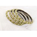 Bijoux bracelets indien bangles cristal pierres vertes