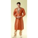 Tenue homme mariage orientale orange brodé 