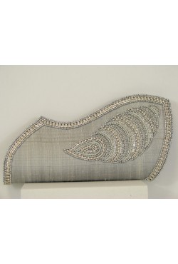 Sac de soirée plume de pan en soie brute 
