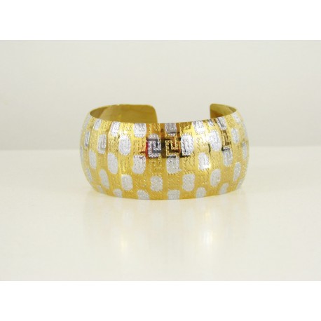 Bracelet africains en acier et or plaqué avec motif en filigrane 
