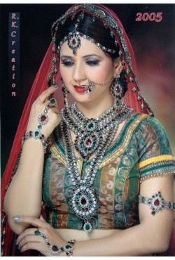 Ensemble bijoux indiens mariage rouge et perles
