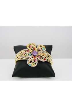 Bracelet fleur en plaqué or bijou oriental