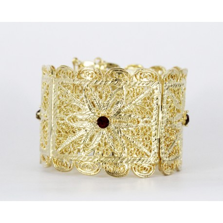 Bijou oriental bracelet jonc en plaqué or filigrane