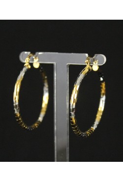 Boucles d'oreilles créoles en plaqué or et argent