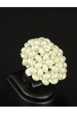 Bague perles plaqué argent Bague perles plaqué argent