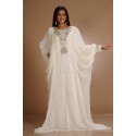 Robe orientale blanche papillon