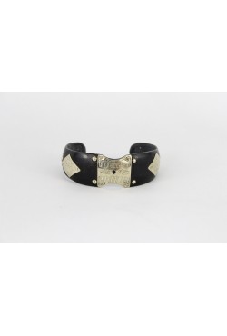 Bracelet touareg en argent et bois ébène noir 